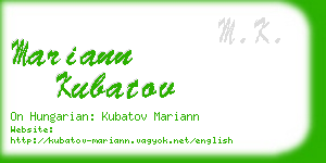 mariann kubatov business card